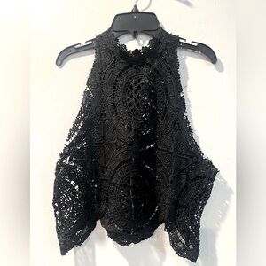 Chic Black Lace Sleeveless Top